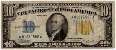 1934A $10 Silver Certificate North Africa Emergency Issue Star Note - FR. 2309* - Image 1 of 2