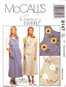 McCall's 8147 ~ Misses' Front Buttoned Jumper w/ Wired Ribbon Flowers-XS-SM-Med - Picture 1 of 4