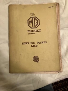 MG MIDGET Series TF Service Parts List, Factory parts Book with Illustrations - Picture 1 of 14