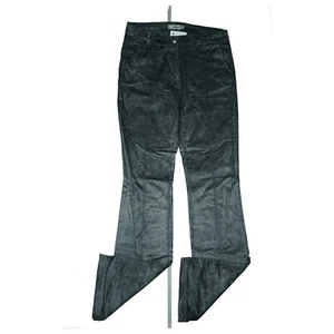 0039 ITALY Damen JeansHose Bootcut stretch Feincord Samt W27 L34 Glanz Grau NEU. - Bild 1 von 7