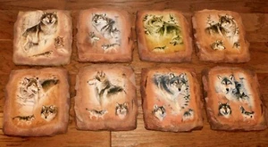 Guardians of the Earth Al Agnew Wolf Plakette Platten SET 8 Wölfe Bradford EXC! - Bild 1 von 23