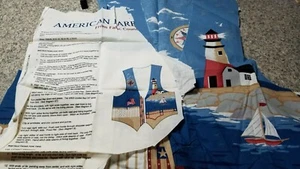 COTTON PANEL~ "AMERICAN VEST" 1996 CLASSIC COTTONS FABRIQUILT SAILBOATS COMPASS - Picture 1 of 4