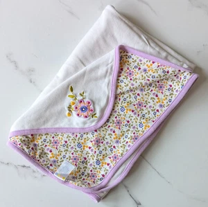 Vintage HTF Gymboree 2000 Baby Blanket - white, purple, flowers - Picture 1 of 3