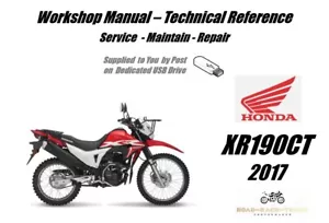 Honda XR190CT XR190 CT XR 190 CT Service Repair Workshop Manual USB 2017 - Picture 1 of 9