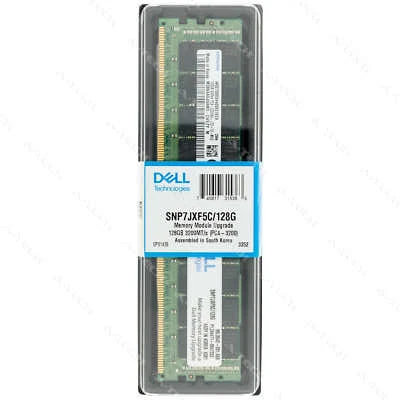 Dell 128GB DDR4-3200 LRDIMM SNP7JXF5C/128G AB445285 Factory Sealed Memory RAM 1x - Image 1 of 2