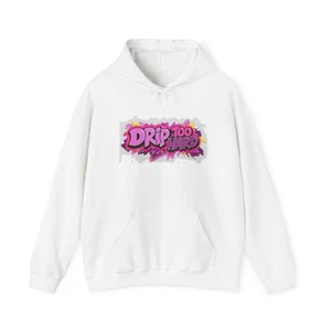 Drip Too Hard Hoodie Pink Grafik Kapuzenpullover Unisex Street Style Fashion - Bild 1 von 25