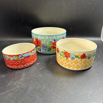 Juego de 3 cuencos de gres The Pioneer Woman Spring Bouquet China Foto 1 de 4