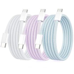 3x USB-C Schnell Ladekabel Daten 60W Samsung Galaxy Xiaomi iPhone 15 16 17 Set - Bild 1 von 7