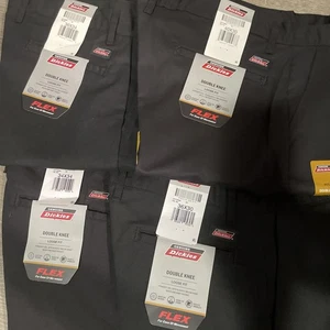 Dickies Double Knee Loose Fit Straight Leg Multi-use Inset Pocket All Size-Black - Picture 1 of 11