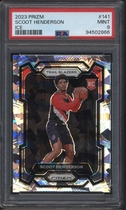 2023 Panini Prizm Scoot Henderson PSA 9 Silver Ice RC Rookie Card #141 Portland - Foto 1 di 2