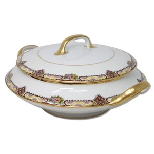 Old Abbey Covered Serving Bowl Mavaleix Granger Limoges for Stern Bros NY 1920's - Picture 1 of 5