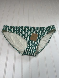 Boden Bikini Bottom Womens Classic Geometric Swim Women Green White 14 NEW. 384 - Picture 1 of 2