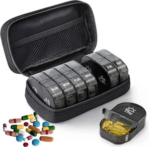 Beutel Pillendosen 7 Tage 2 mal am Tag, groß AM/PM Pillendose Organizer - Bild 1 von 15