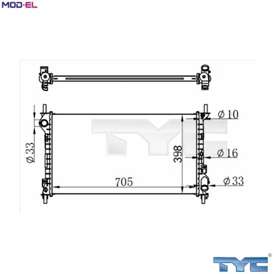RADIATOR ENGINE COOLING 710-0068-R FOR FORD EYPD/EYPA/EYPC/EYPB 1.8L RWPC 1.8L - Image 1 of 4