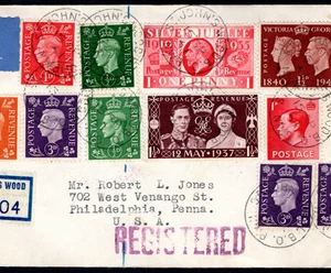 GB KGV PLATA JUBILEO Cubierta REINAS MIXTAS Aire Transatlántico Segunda Guerra Mundial Censor EE. UU. MC131a - Imagen 1 de 12