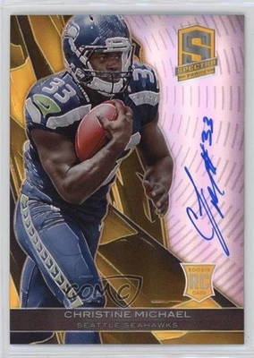2013 Panini Spectra Gold Signatures 6/10 Christine Michael #203 Rookie Auto RC - Image 1 of 3
