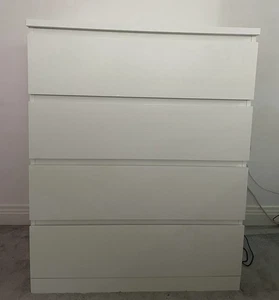 IKEA MALM CHEST OF 4 DRAWERS WHITE - Picture 1 of 14