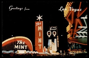 Postcard The Mint Casino at Night, Las Vegas, NV - Picture 1 of 2