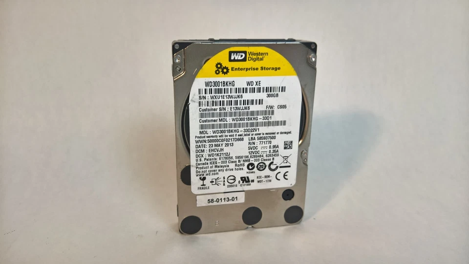 Lot of 5 Western Digital Cisco WD XE WD3001BKHG 300 GB SAS 2 2.5 in Server Drive - Image 1 of 3