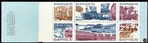 Schweden, komplette Heftchenscheibe mit 6 Marken, postfrisch-1970, 70 öre, Sc. 866a, SG SB249 - Bild 1 von 2