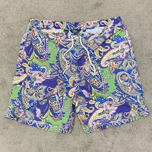 Short de bain vintage Polo Ralph Lauren homme XL motif cachemire fou plage surf - Photo 1/14