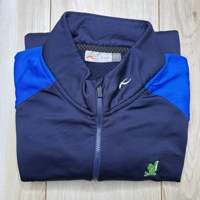 Kjus THE COUNTRY CLUB Diamond Fleece Half Zip Sweater Mens Medium 50 Navy Blue - Image 1 of 4