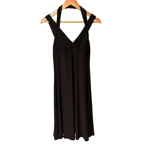 Scarlett Nite Black Halter Dress Size 8 Beaded Knee-Length Elegant - Picture 1 of 12