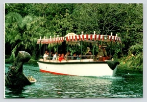 Tokyo Disneyland Fluss Blick auf Dschungel Kreuzfahrt Tour Boot und Nilpferd um 1987 Postkarte - Bild 1 von 2
