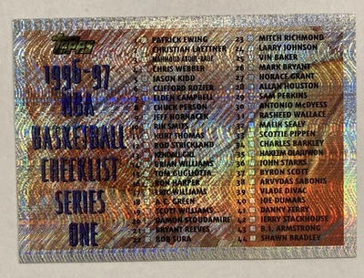 1996 Topps NBA Basketball #111 Checklist Series 1 Silver Wave RARE SSP - Image 1 of 4