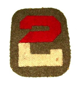 ORIGINAL CUT-EDGE EMBROIDERED WOOL WW1 2nd ARMY PATCH OFF UNIFORM - Picture 1 of 2