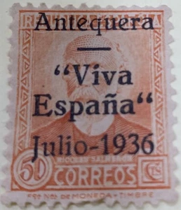 ANTEQUERA ( MALAGA ) EDIFIL NE 11 * 50 CTS NARANJA NO EMITIDO. - Picture 1 of 2