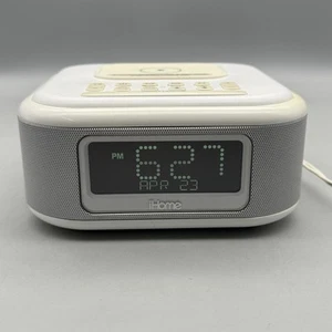 iHome iBTW23 Bluetooth Alarm Clock w/ Wireless Charger - White - TESTED - Picture 1 of 11