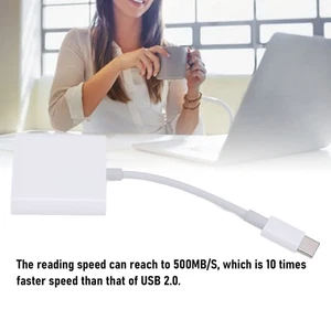 2 In 1 USB C Adapter Card Reader Support Camera Storage Card Memory Card For NEW - Afbeelding 1 van 12