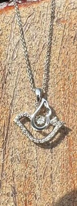Collar de plata de ley de 18" y colgante de pájaro con diamantes valor de $175 San Valentín - Imagen 1 de 13