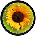 Sun Flower Black Frame Wall Clock Nice For Decor or Gifts W145