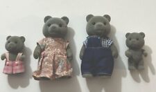 Teddy Bear Story Grey Bear Family Vintage Flocked 1980’s