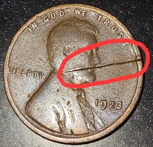 One Cent 1923 Scrached - Picture 1 of 4