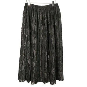Vintage schwarz Spitze Plissee dunkel Akademie Maxirock Whimsigoth adrett altes Geld - Bild 1 von 4