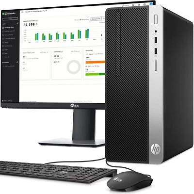 HP G4 Desktop Tower PC i5-8500 32GB 1TB SSD 1TB HDD New 24" LED Built-in Wi-Fi - Image 1 of 4