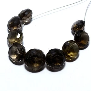Cuentas de cebolla facetadas de cuarzo ahumado Briolette natural sueltas para hacer joyas - Imagen 1 de 5