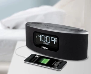 iHome iBT31 Bluetooth Dual Alarm FM Radio Clock - Grey / Black. - Picture 1 of 8