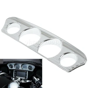 Chrome Tri-Line Gauge Trim Cover Fit For Electra Street Glide & Trike 2014-2020 - Imagen 1 de 8