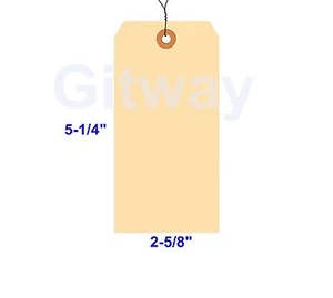 1000 of 5 1/4" x 2 5/8" Size 6 Manilla Shipping Hang Tag Tags with Wire 13 Pt - Picture 1 of 1