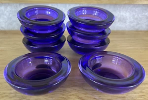 COBALT BLUE VOTIVE TEALIGHT CANDLE HOLDERS~~SET OF 8 - Picture 1 of 5