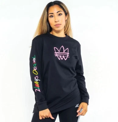 NEW ADIDAS ORIGINALS WOMENS ALWAYS OG TREFOIL LONG SLEEVE SHIRT~MEDIUM ~#HN6342 - Image 1 of 4