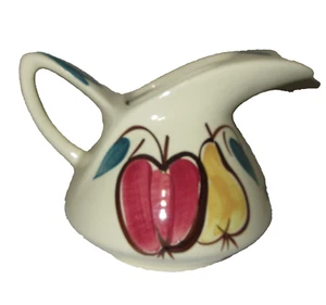 Vtg Puritan Pitcher Jug  with Handle Spout Pottery Apple Pear 5.5" Small MCM - Picture 1 of 6