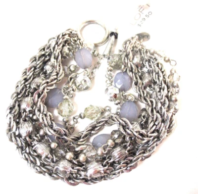 Brazalete Ann Taylor LOFT Eslabón Plateado Ópalo Capa Palanca Nuevo con Etiquetas $29.50 Foto 1 de 4