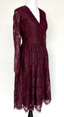 Vestido Alexia Admor Wine Lace LS. Preço de varejo US$ 265 US$ 69 tamanho XS novo com etiquetas - Imagem 1 de 4