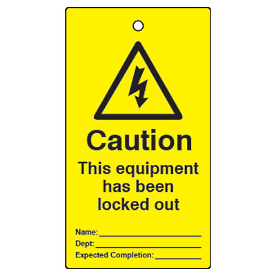 AS11506 - ASEC Lockout Tagout Tags `This Equipment Has Been Locked Out` Pack Of • 28.50£