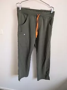 Figs High Waisted Isabel Wide Leg Scrub Pants Womens Size M Green Polyester - Picture 1 of 8